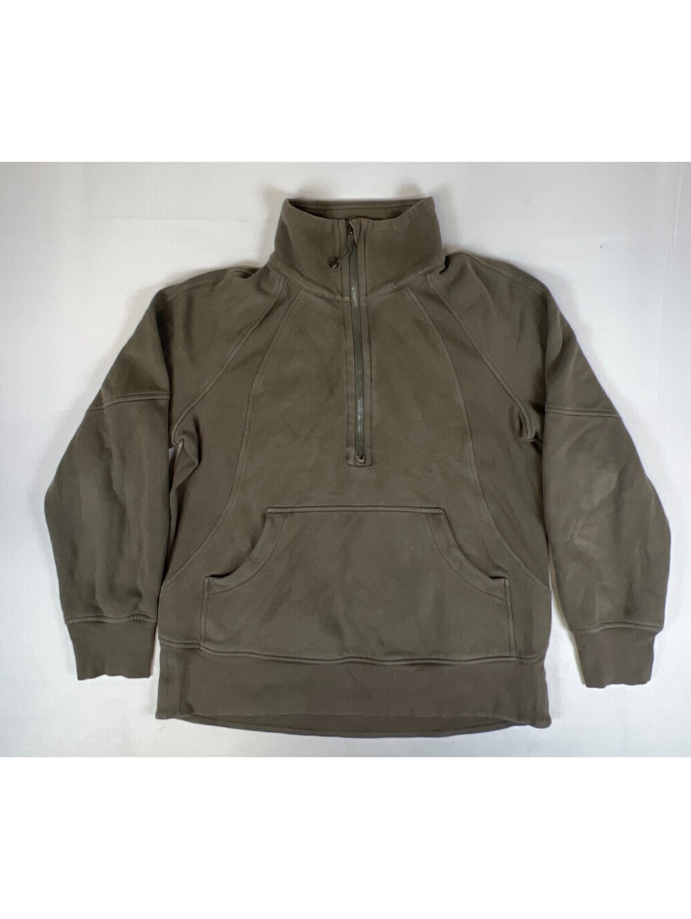 Lululemon Women XS/S Olive Green Half Zip Pullover Hoodie Sweatshirt Pocket